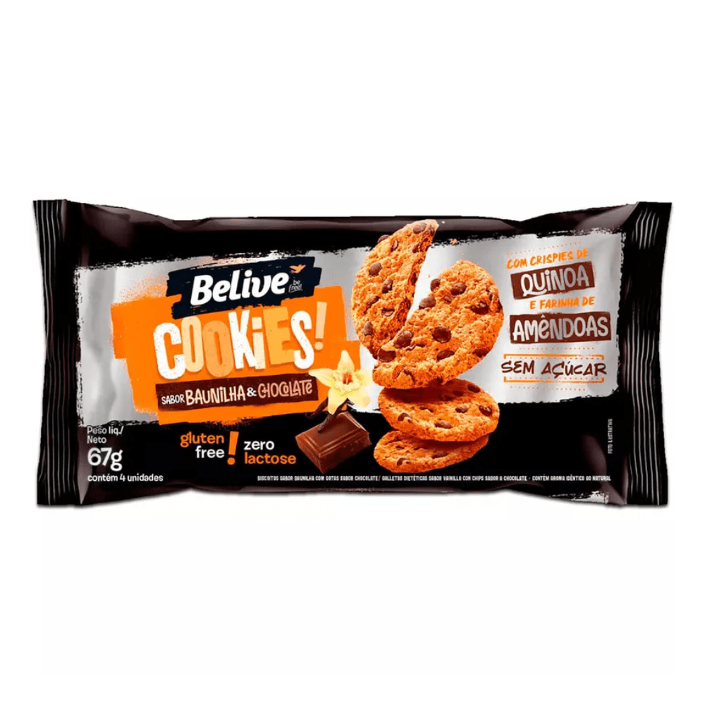 Cookies Belive Sabor Baunilha E Chocolate 67g